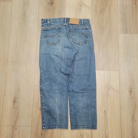 VTG 1992 Levi's 505 Orange Tab 34" Waist Jeans USA Made 12" High Rise Cropped - Picture 2 of 7